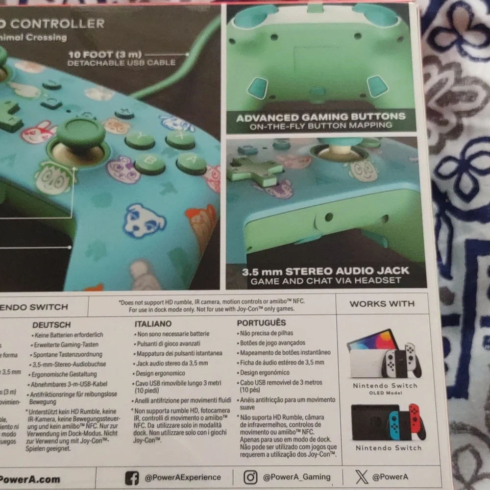 Nintendo Switch Animal Crossing Enhanced Wired Controller Power A